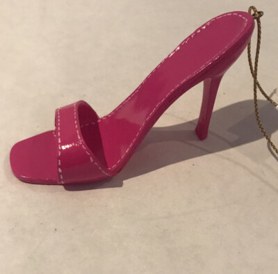 Weihnachtsdeko Schuh Fuchsia Rosa High Heel Sandale Baumbehang Ornament 