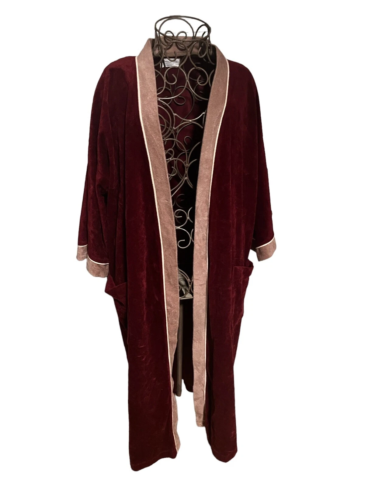 Robe homme Christian Dior Monsieur taille unique bordeaux vin velours poches sans ceinture