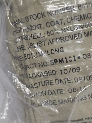 2xUSGI JSLIST Chemical Protective Coat & Trousers LARGE REGULAR & Medium Regular - Picture 2 of 4