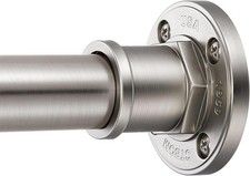 BRIOFOX 2-in-1 Tension Shower Curtain Rod 43-72" Brushed Nickel R043