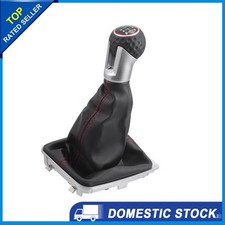 6 Speed Manual Shift Knob With Boot Cover For Vw Golf 7 Gti 13-17 Leather