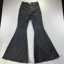 SHYANNE Women’s High Rise Super Flare Tulip Jeans Black 28 X 36 Western Country