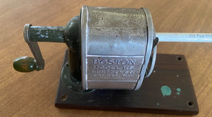 Boston Model KS Vintage Pencil Sharpener mounted on Hard Wood.
