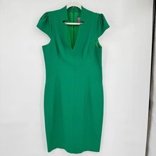 Women's Vince Camuto Notch-Neck Scuba Emerald Green Dress 12