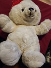 Vintage 1986 K-Mart Plush White Xmas Bear 17" with red hat — photo 1