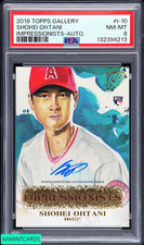 2018 TOPPS GALLERY IMPRESSIONISTS SHOHEI OHTANI #I-10 AUTO 3 OF 5 ROOKIE PSA 8