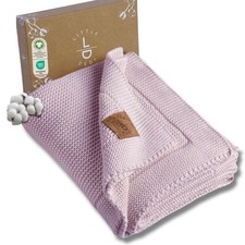 Little Dedi Organic Cotton Baby Blanket 30x40 in Lavender Frost Gift Box