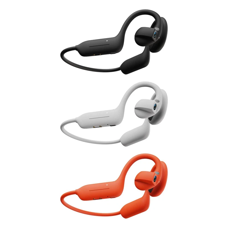 smart sports camera headset with open-ear earbuds