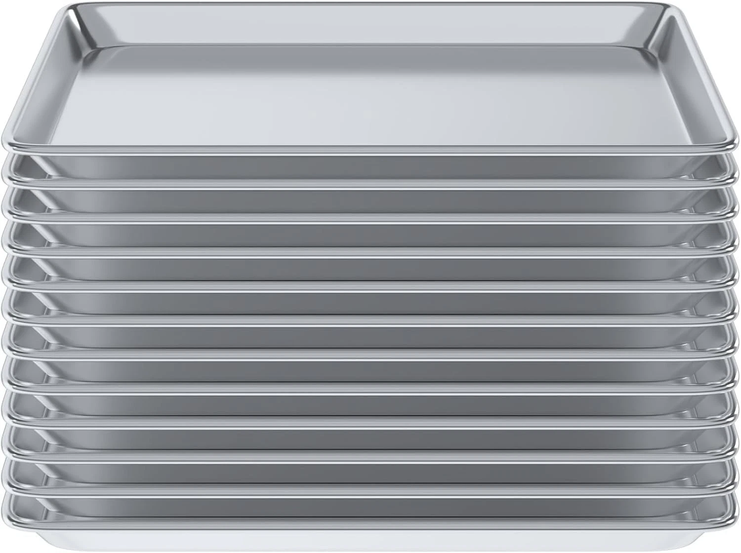 13 in. x 18 in. 19 Gauge Half Size Aluminum Bun Pan. Pack of 6