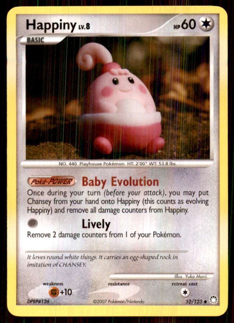 2007 Pokemon Diamond and Pearl Mysterious Treasures Happiny U #52