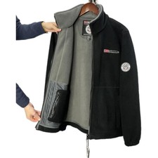 @UK Men Fleece Jacket Outdoor Warm Thick Norway Ski Mountain Coat Full Zip Coat.