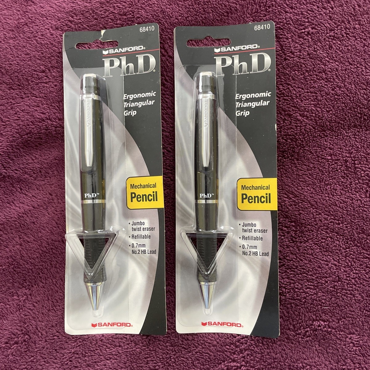 Set Of 2 Vintage Sanford PhD Black & Silver Mechanical Pencils 