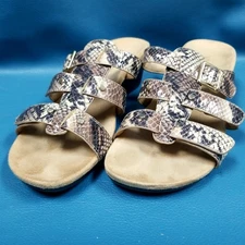 Vionic Snakeskin Pattern Faux Leather Wedge Sandals Women’s Sz 7