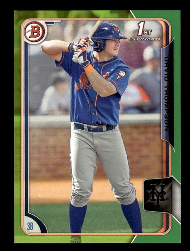 2015 Bowman Draft Green #124 David Thompson New York Mets #/99 - Photo 1/2