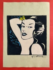 Roy Lichtenstein (Handmade) Drawing On Old Paper signed and stamped
