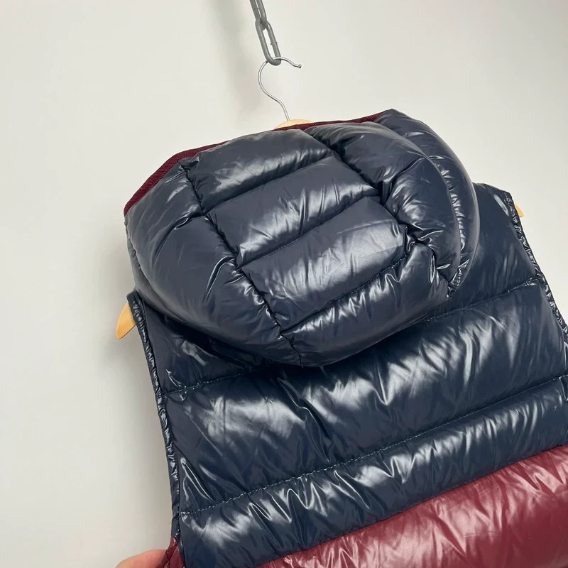 Moncler Navy/Burgundy Puffer Gillet Zipped Jacket image 7