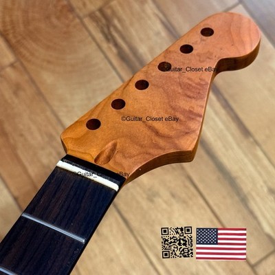 SALE Roasted Flame Maple Rosewood Strat Neck Nitro Telecaster Fit Warmoth SR02V