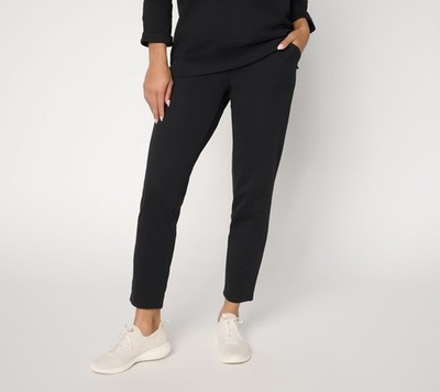 Denim & Co. Regular EasyWear French Terry Ankle Pants Black 3X New