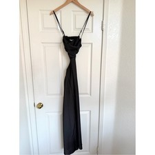 Mable Black Cutout Open Back Maxi Dress Size L