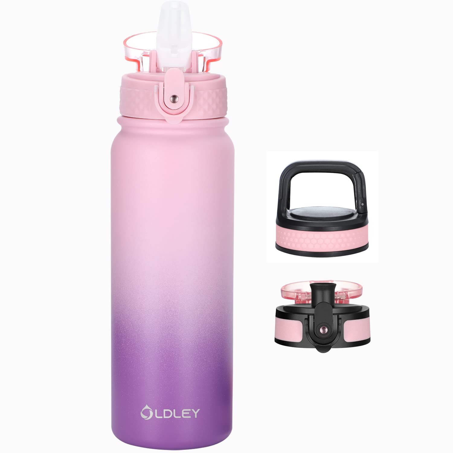 S 20 Oz Insulated Water Bottle With Straw 3 Lidsvacuum Stain