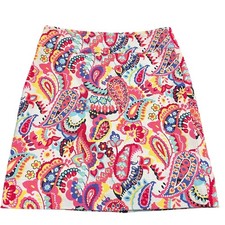 NWT Talbots Size 4 Paisley Pencil Skirt Vibrant Summer Coastal Preppy Colorful