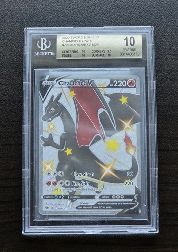 2020 Pokemon Sword & Shield Champion's Path Charizard V SCR #79 BGS 10 Pristine