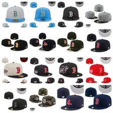 Mens New Boston Red Sox Baseball cap Era Hat Flat edge hat 59FIFTY Fitted Hats A