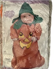 Pumpkin Halloween Costume Orange Bunting Fits Baby Infant Size 25" Long 15 lbs