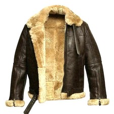 RAF B3 Bomber Jacket Men's Genuine Lambskin Leather Aviator Pilot Jacket Coat