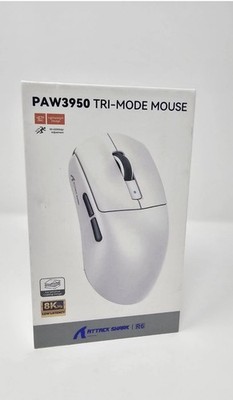 ATTACK SHARK R6 Wireless Gaming Mouse Lightweight Tri-Mode - White  (No Dongle)