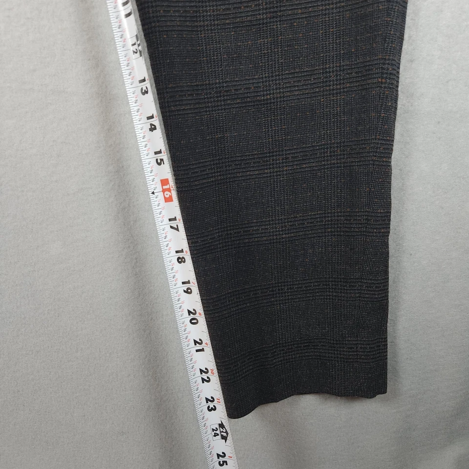 Piazza Sempione Pants Womens 8 Gray Audrey Cropped Glen Plaid Side Zip Italy - Image 2 of 4