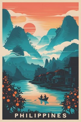 Philippines Vintage Travel Poster Print Retro Wall Art