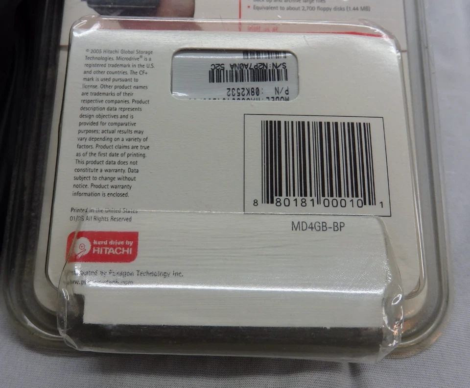 Hitachi 4 GBPexagon MD4GB-BP Microdrive CF+Type -NEW - Image 3 of 4