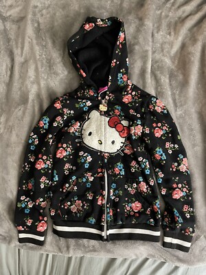 Hello Kitty Flower Design Hoodie For Girl By Sanrio-Size