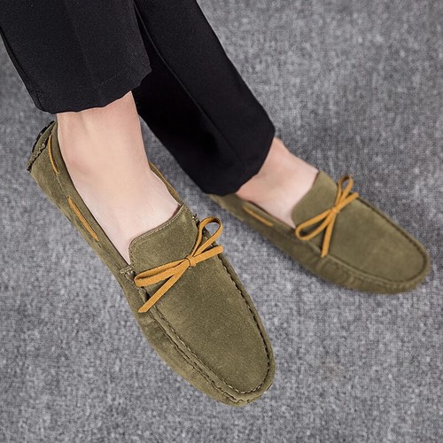 Leather Men's Flats Shoes Casual Slip on Loafers Moccasins Outdoor Driving Shoes - Picture 20 of 26