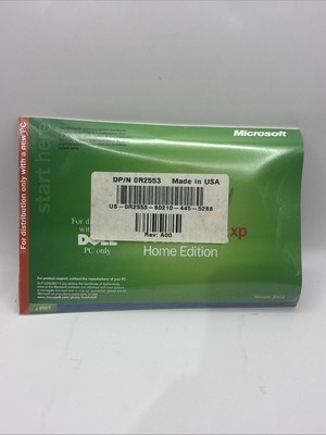 New Microsoft Windows XP Home Edition Version 2002 For Distribution Dell PC
