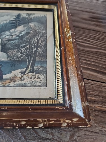 Currier & Ives The Katz-Kills in Winter Bastion Falls Orig. Lithograph Antique - Picture 12 of 16