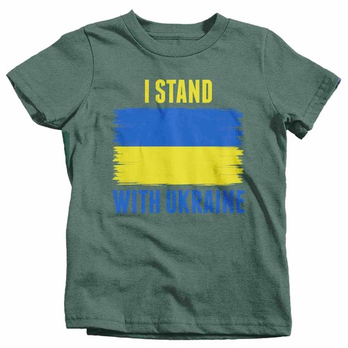 Kids Ukraine Shirt Ukrainian Flag Support T Shirt Stand With Ukraine Flag Anti W - Picture 5 of 21