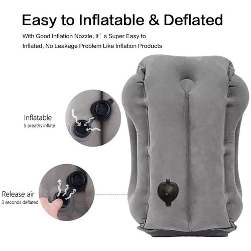 Cojín de aire inflable almohada de viaje para avión oficina reposapiés BALCK - Imagen 7 de 14