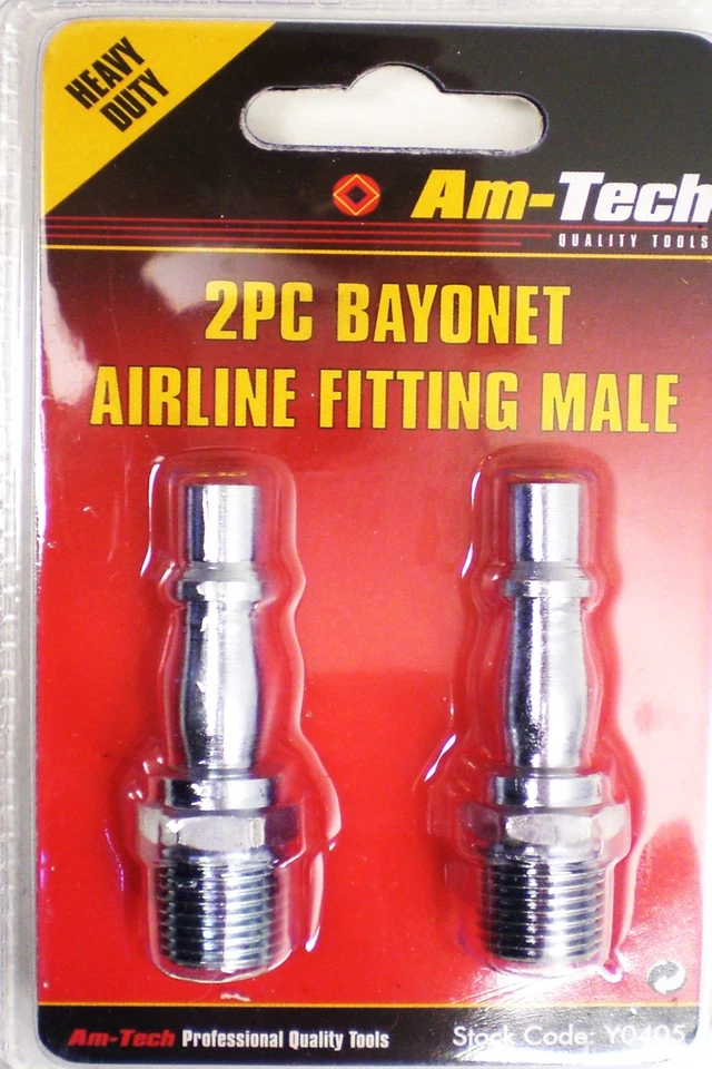 Airline Connector Fitting 2 Pc Bayonet Male Compressor Hose Ends Carbon Steel