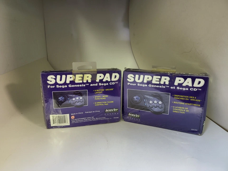 2 NEW 6 Button Super Game pad Controllers for Sega Genesis & Sega CD  #Q15 - Image 2 of 4