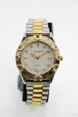Watch it Watch Men Stainless Silver Gold Steel Water Resist