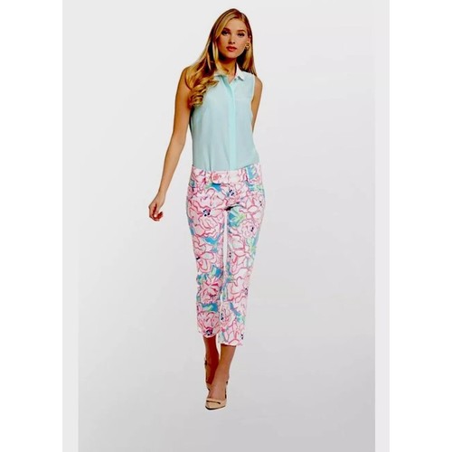 Lilly Pulitzer Women's Luxury Capri in Lucky Charm Flutter Blue Sz NWT