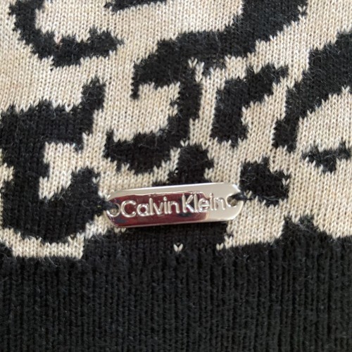 Calvin Klein Womens Sweater M Leopard Animal Print Classic CareerChic Girlboss - Picture 5 of 10