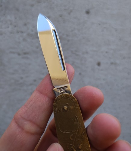 VINTAGE JAPANESE BRASS NOVELTY FIGHTING SOLDIER FOLDING POCKET KNIFE, RARE, VG! - Picture 13 of 15