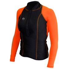 Used Sharkskin Womens Performance Wear Long Sleeve-Black/Orange-10 AUS / 04 US