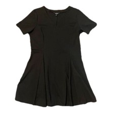 Simply Vera Wang Midi Shift V-Neck Black Dress Size XL