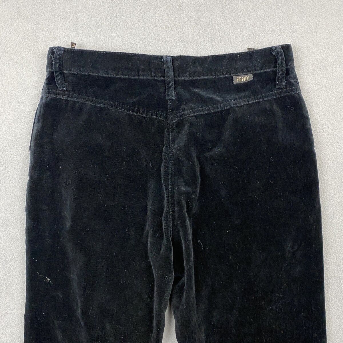 Vintage Fendi Jeans Pants Women's 29” Waist Black Velvet Vintage Fendi Jeans Pants Women's 29” Waist Black Velvet