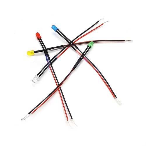LED de 3mm con cable de 20cm 3V 6V 12V 24V 48V 110V 220V diodos luminosos LED decorativos diodos - Imagen 5 de 14