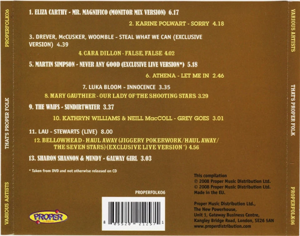 Various Artists-That's Proper Folk!! CD POSTED 48 HOURS TRACKED - Imagem 2 de 3